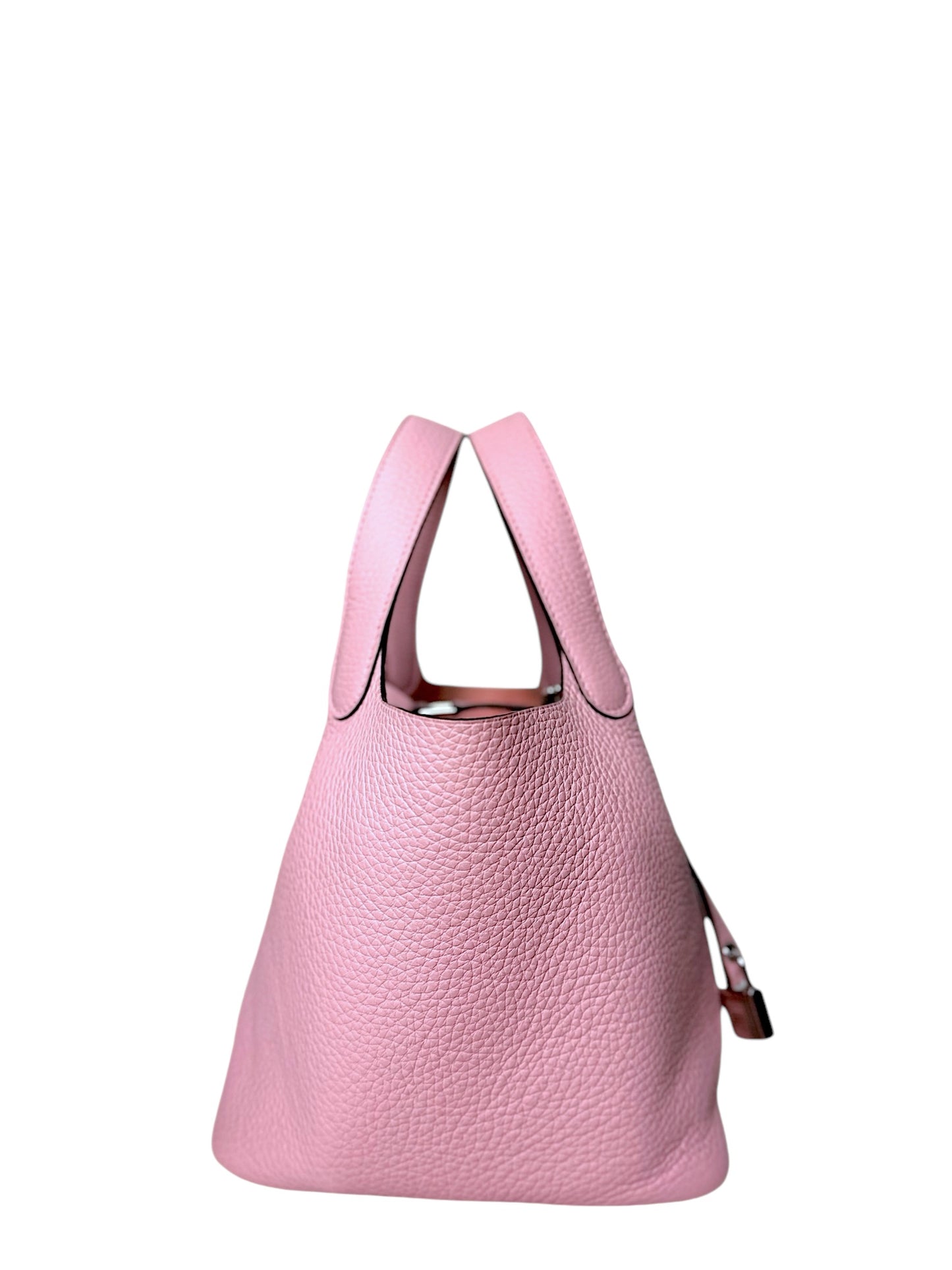 Hermes Picotin 18 Rose Sakura Taurillon Clemence Palladium Hardware Bag