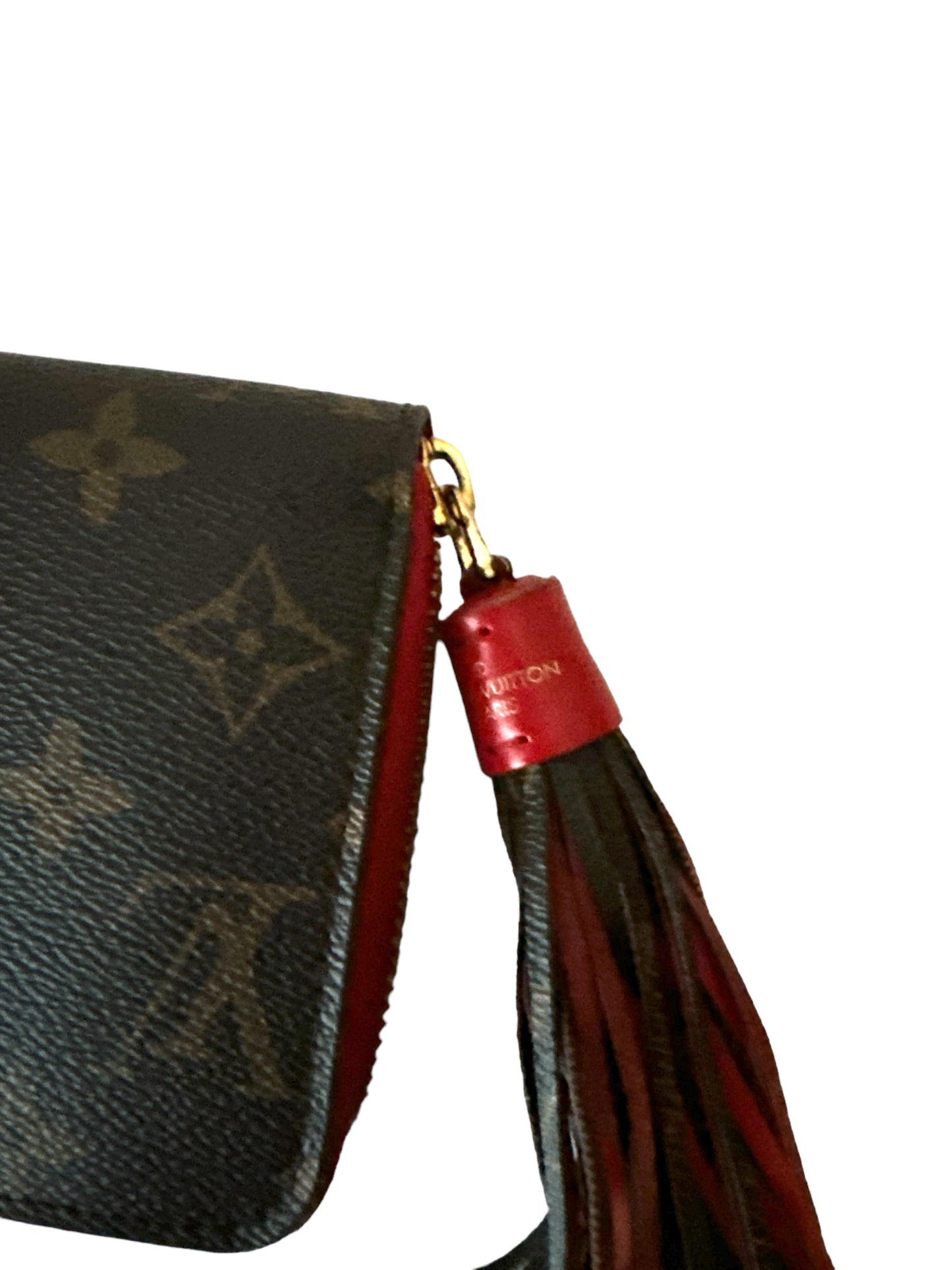 Louis Vuitton Zippy Wallet Pompon Monogram Red