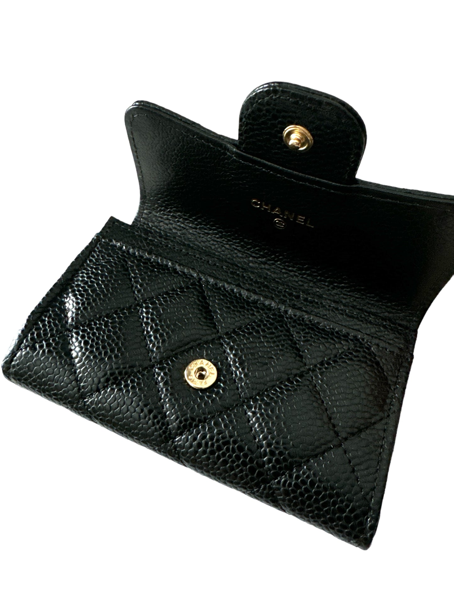 Chanel Classic card Holder Black Caviar Gold Hardware