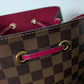 Louis Vuitton Neo Noe Damier Ebene Red Bag