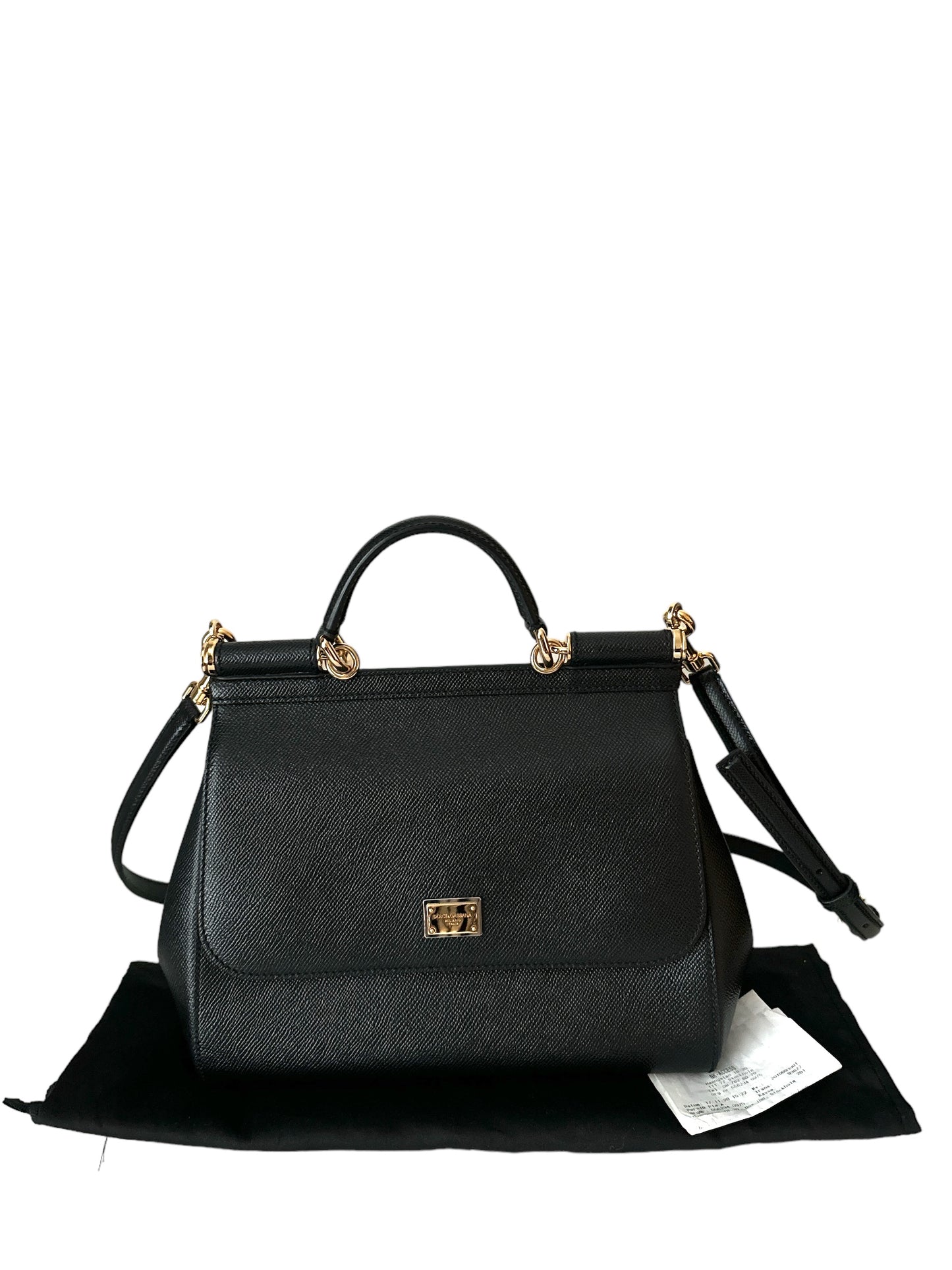 Dolce & Gabbana Sicily medium black leather bag