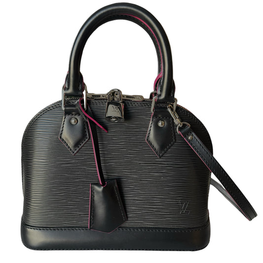 Louis Vuitton Alma BB Epi Leather Black / Fuchsia Bag