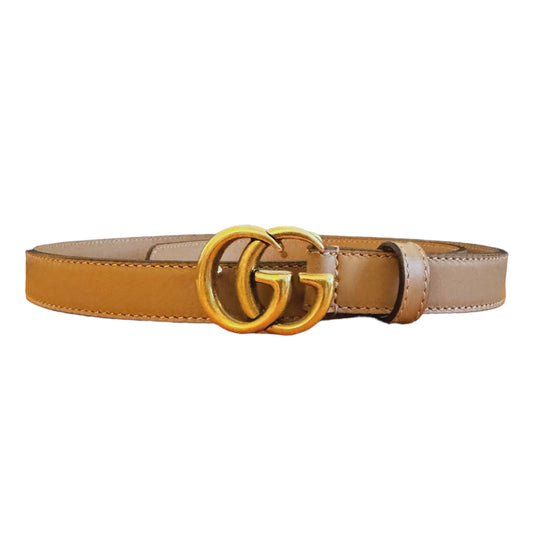 Gucci Double G Gold Buckle Belt 2 cm Width