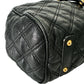 MARC JACOBS Quilted Leather Stam Bag Chain Strap Black Gold Hardware