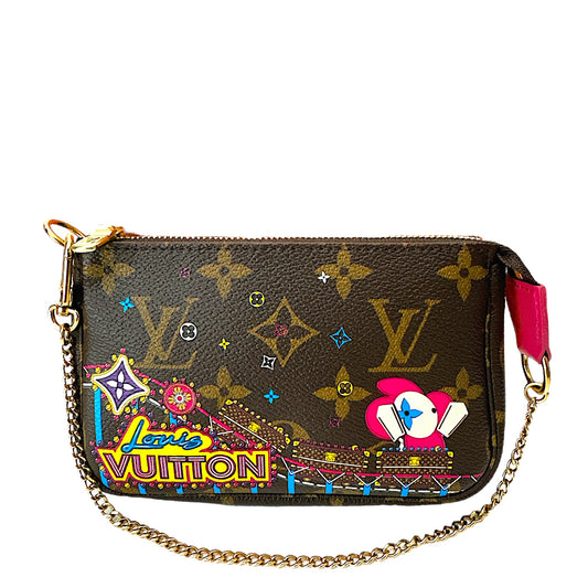 LOUIS VUITTON 
Monogram 2020 Christmas Animation Roller Coaster Mini Pochette Accessories