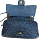 Chanel Medium Dark Blue Metalic Caviar Easy Flap Shoulder Bag