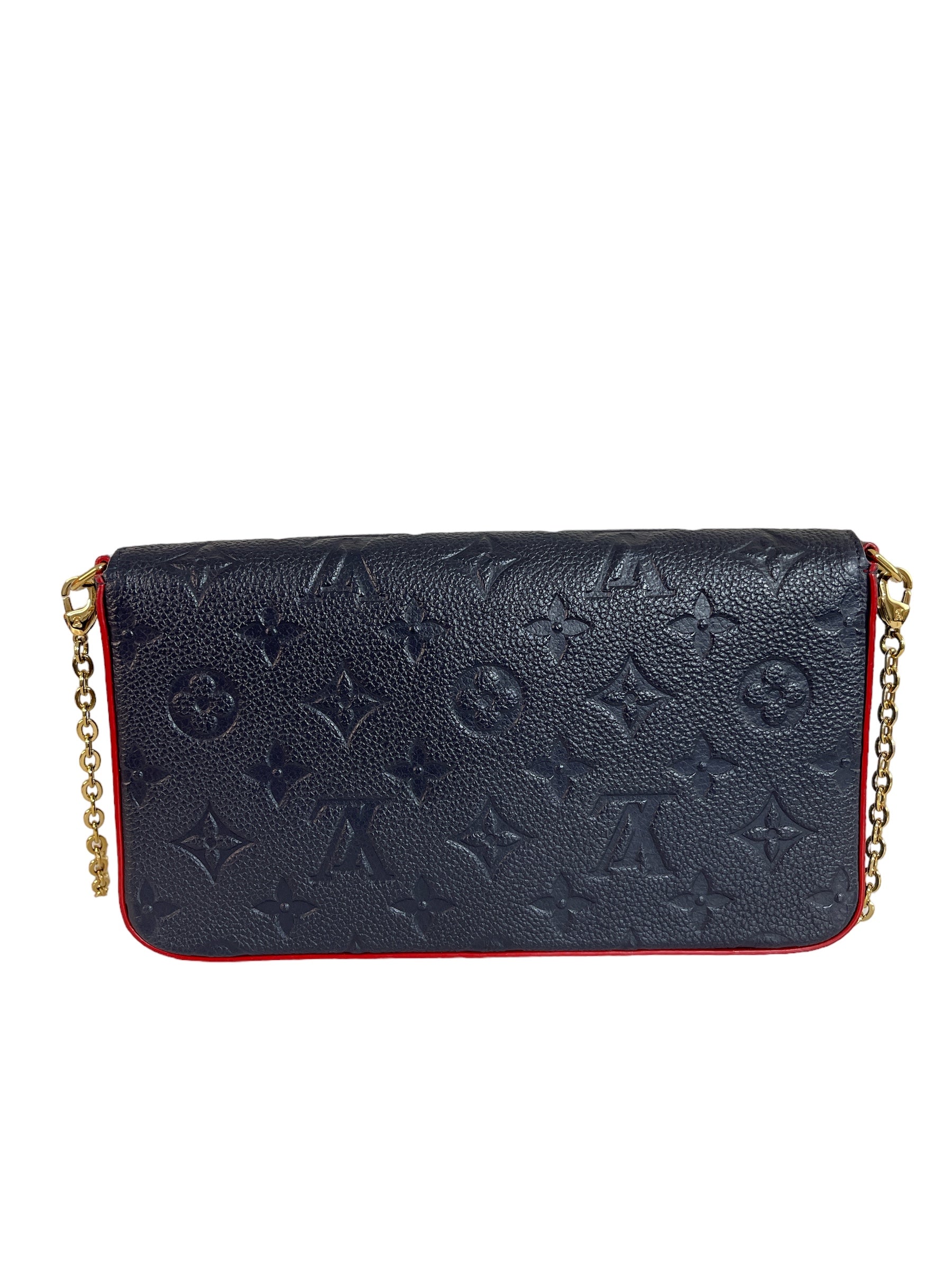 Louis Vuitton Felicie Pochette Monogram Empreinte Leather Marine Rouge Loveyourbags