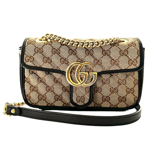 Gucci Monogram Matelasse   GG Canvas Marmont Shoulder Mini Bag