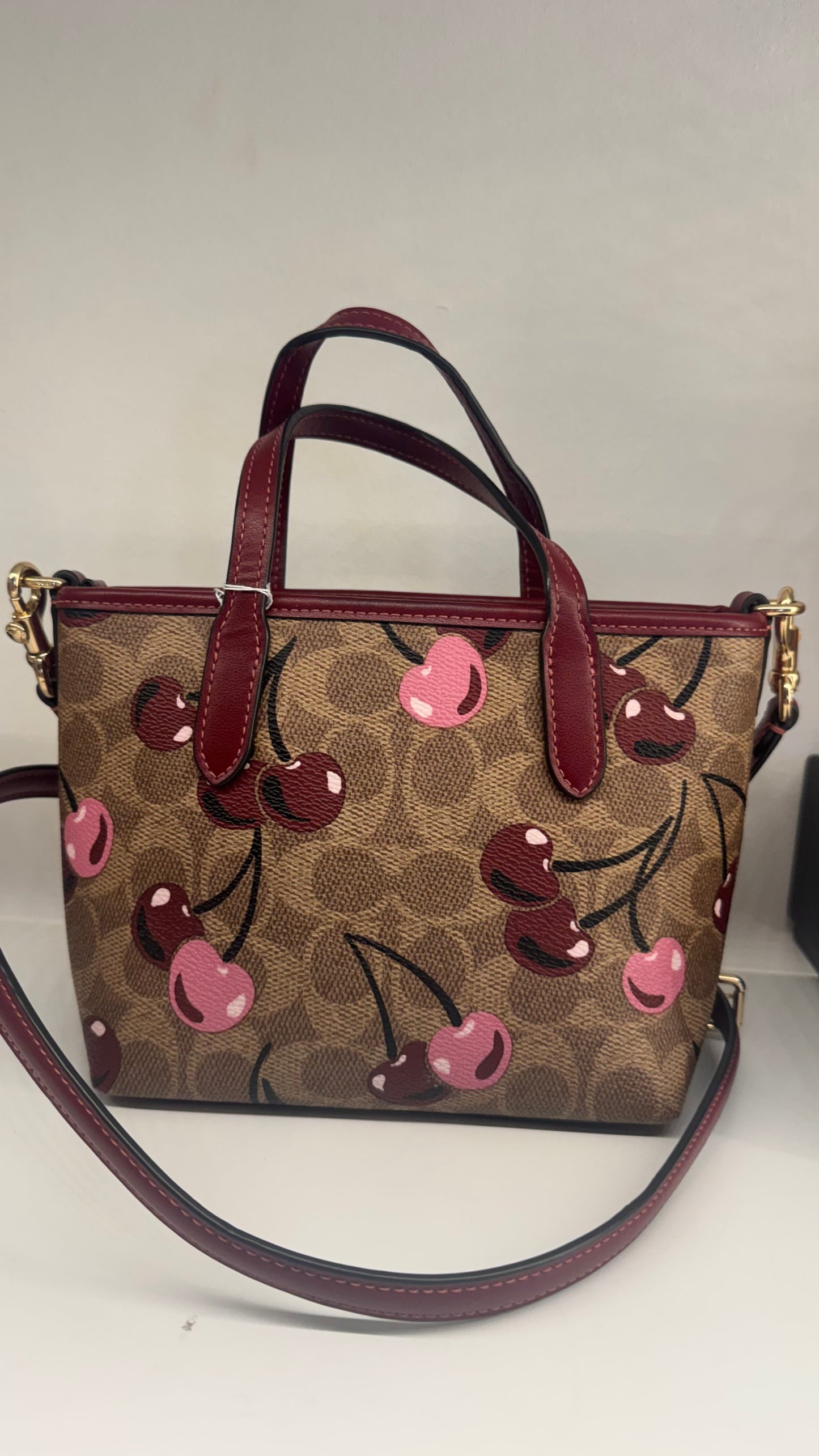 110580420 Coach Mini Tote CC Signature Red Cherry With Strap (NoK2492-CY737)