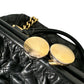 MARC JACOBS Quilted Leather Stam Bag Chain Strap Black Gold Hardware