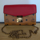 MCM Small Crossbody Visetos Cognac Red Gold Hardware & LV Mono gram Wallet