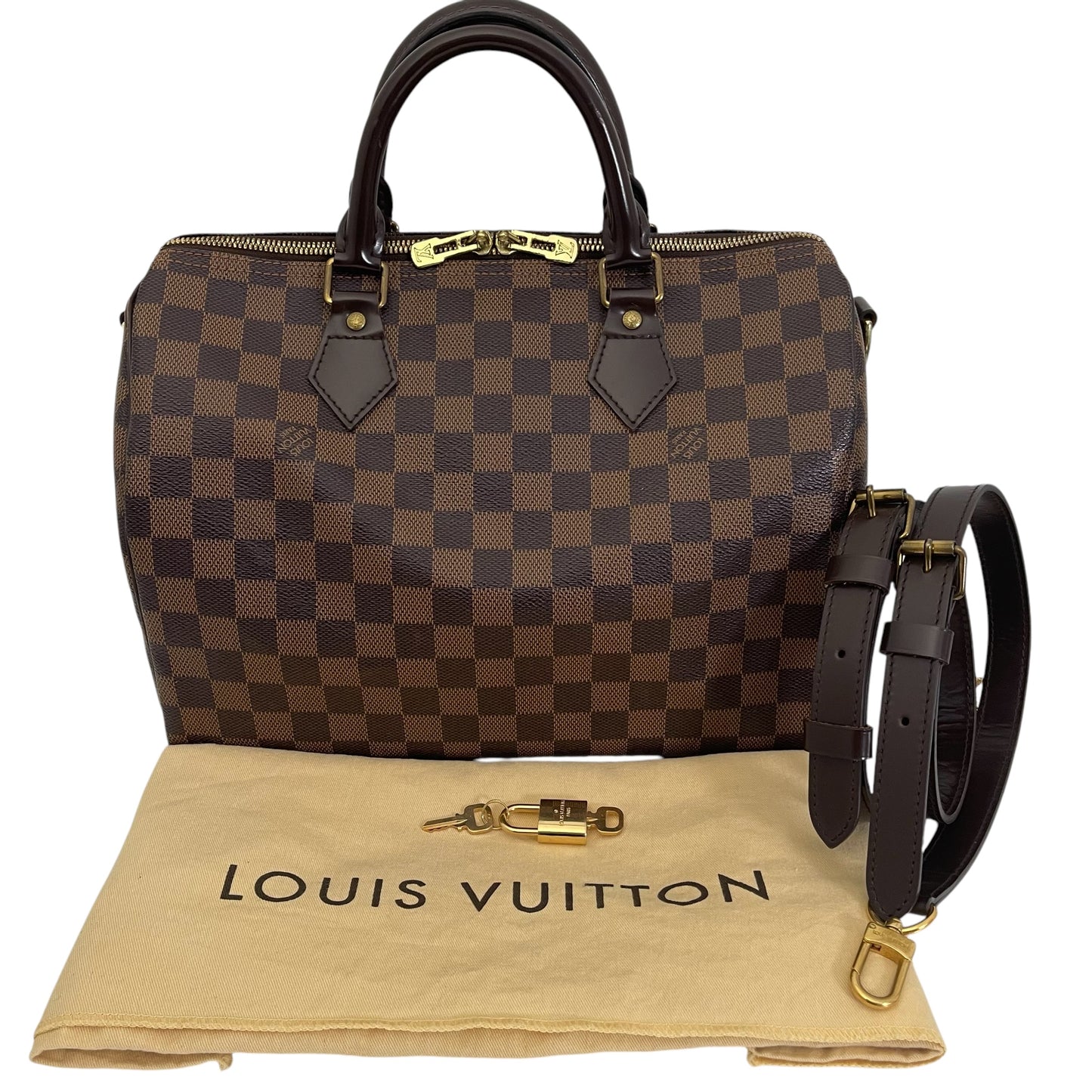 Louis Vuitton Speedy 30 Bandouliere Damier Ebene Bag