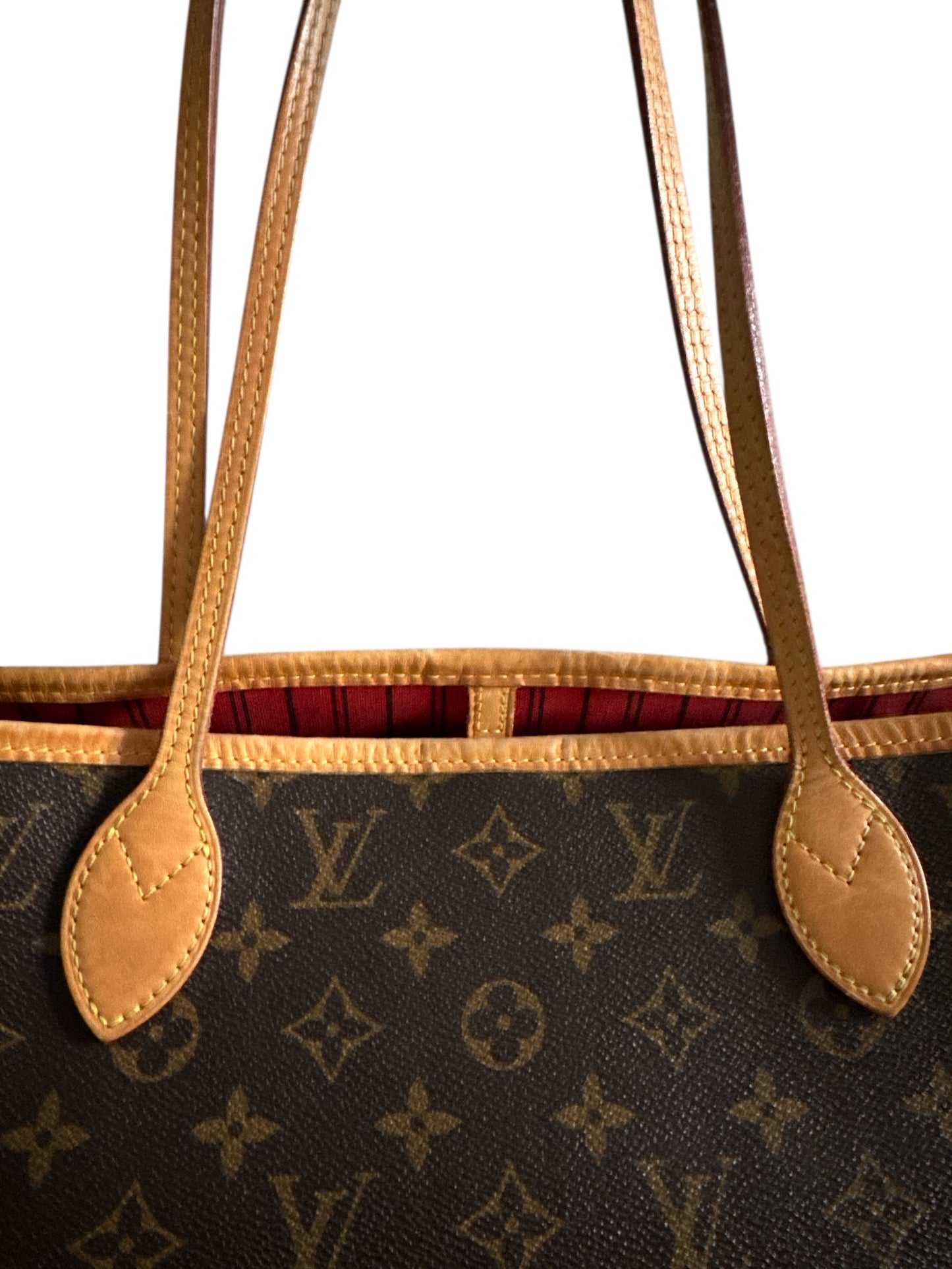 Louis Vuitton Neverfull MM Monogram Red Bag