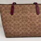 2205710-143141 Coach Fiona CC Signature Tan/ Black Cherry (NoJ2480-CX587)
