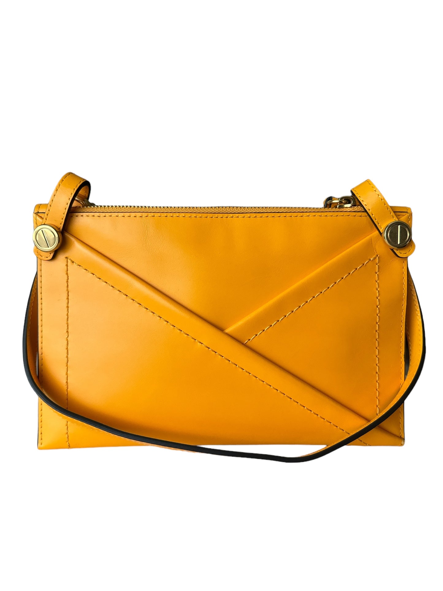 Mulberry Zipped Pouch Classic Smooth Calf leather Cross Body Bag Yellow