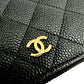 Chanel Zipped Black Caviar Gold Hardware Long Wallet