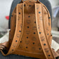 143212 MCM Cognac Visetos Red Rooster Backpack