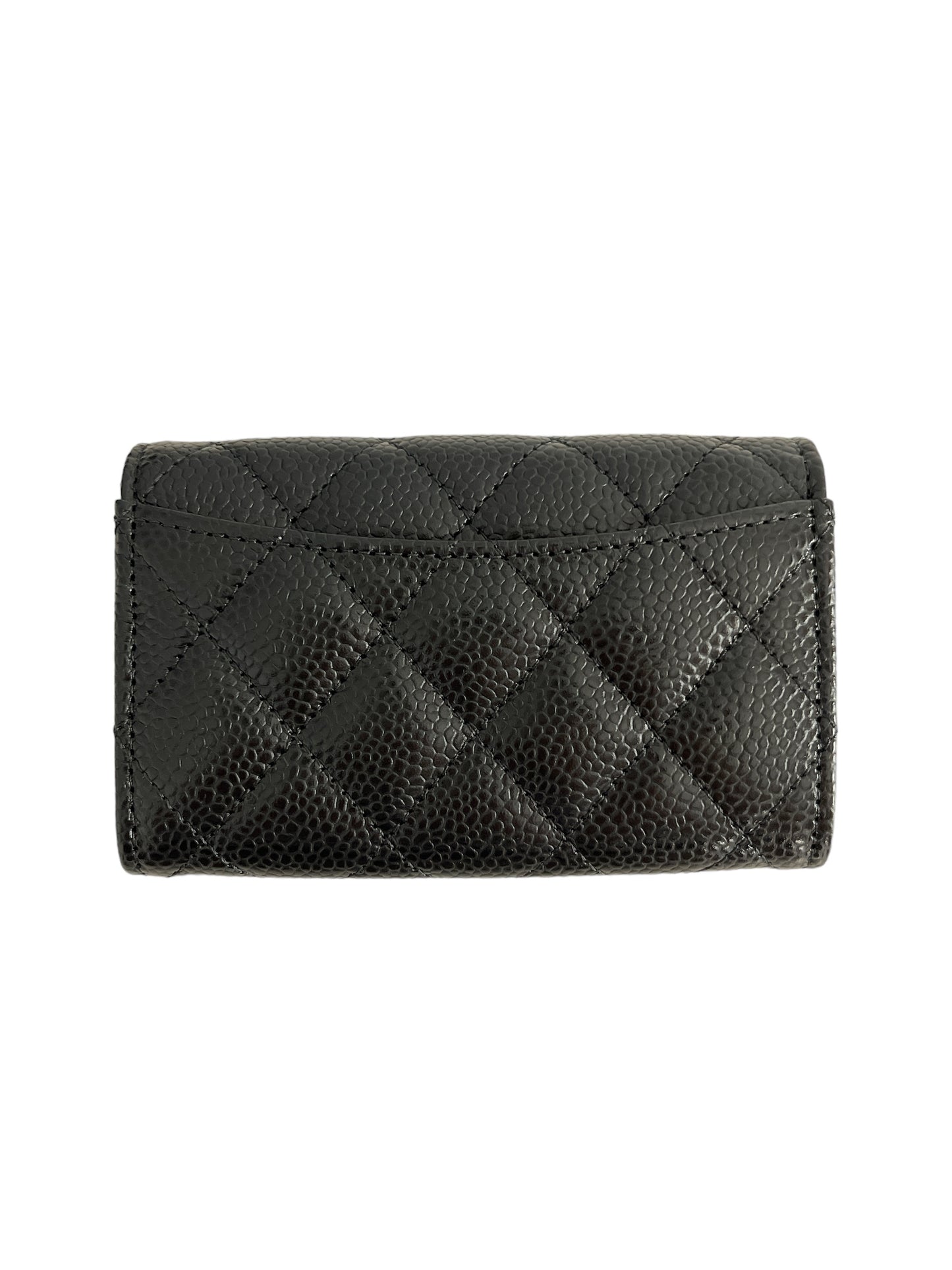 CHANEL
Black Quilted Caviar Leather Classic Flap Card Holder