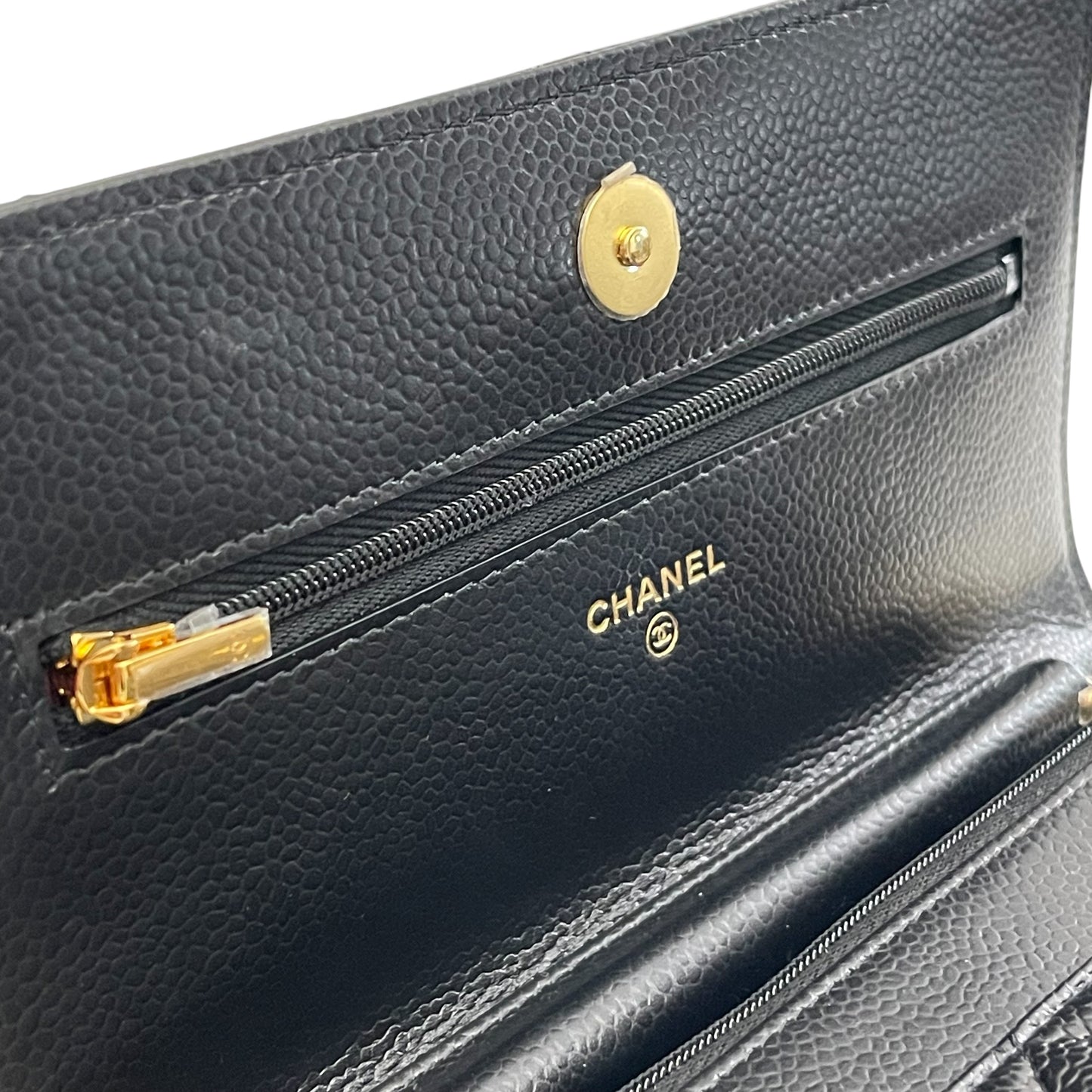 Chanel Classic Wallet On Chain Black Caviar Gold Hardware