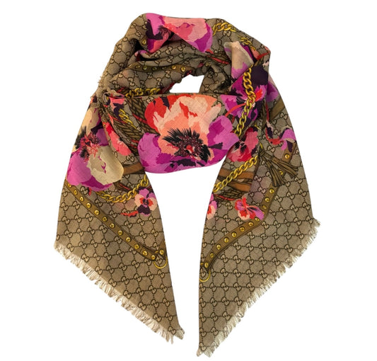 Gucci GG bloom scarf new in pink