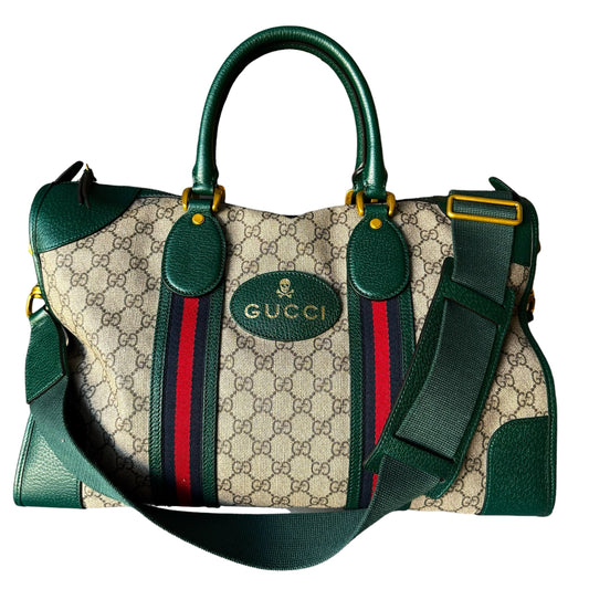 Gucci Neo Vintage Web Duffle Bag GG Coated Canvas Bag With Strap