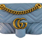 GUCCI MARMONT MINI BAG BLUE LEATHER