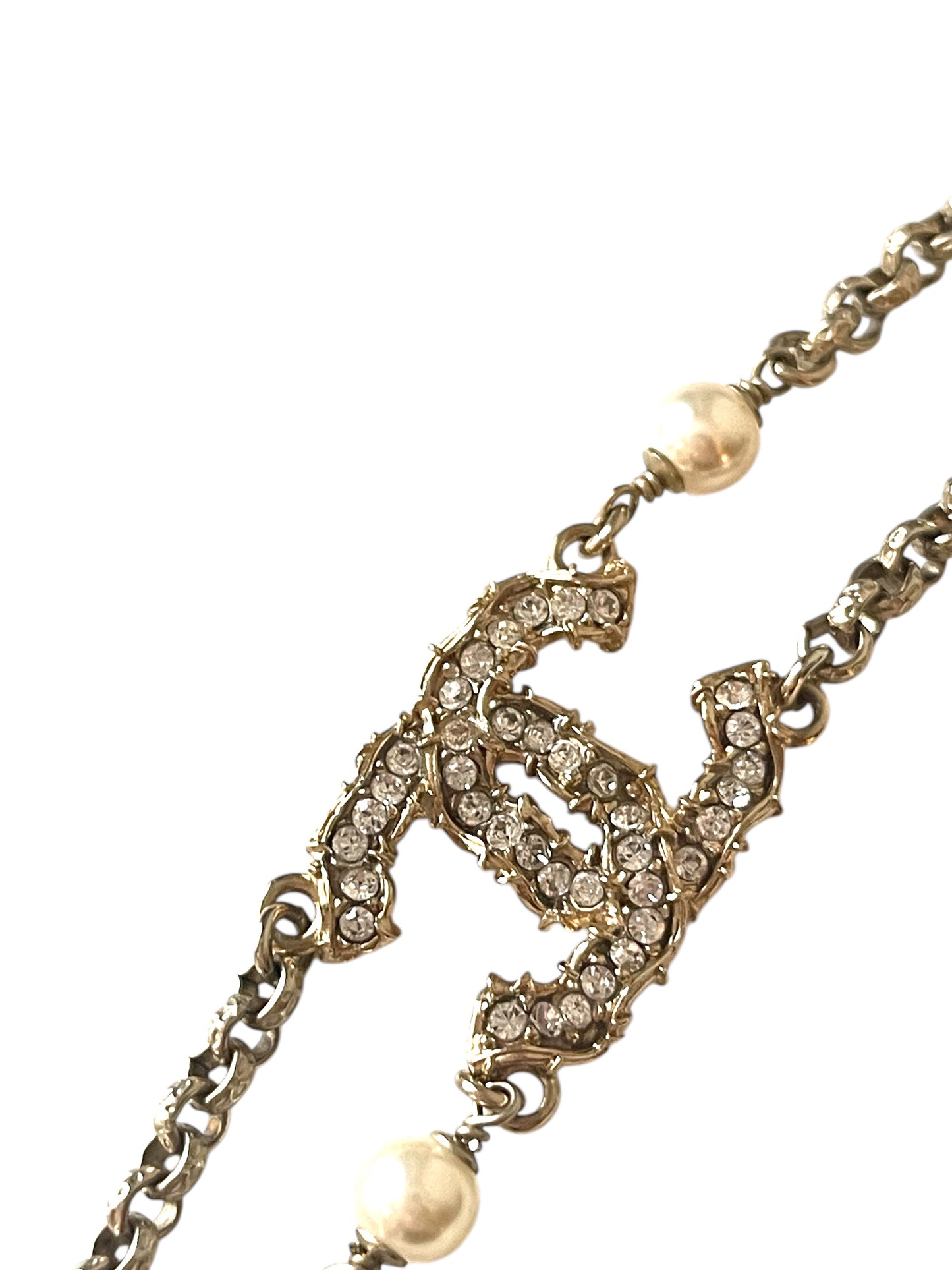 Chanel CC Pearl Bracelet In Gold Hardware