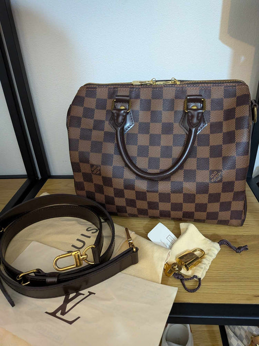 Louis Vuitton Speedy 25 Bandouliere Damier Ebene Bag (2205710-141936)