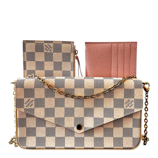 Louis Vuitton Félicie Pochette Damier Azur Bag