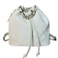 Chanel Caviar White Leather Bucket Bag Silver Hardware