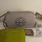 110580705-2 Tory Burch Mini Miller Spazzolato Leather Crossbody Bag in a light pink/primrose 10011011