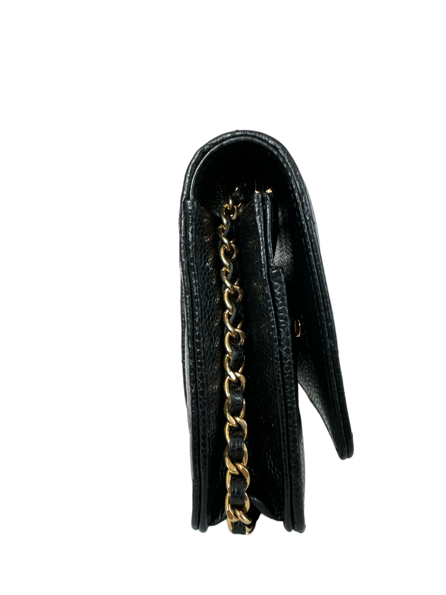 Chanel Classic Wallet On Chain Black Caviar Gold Hardware