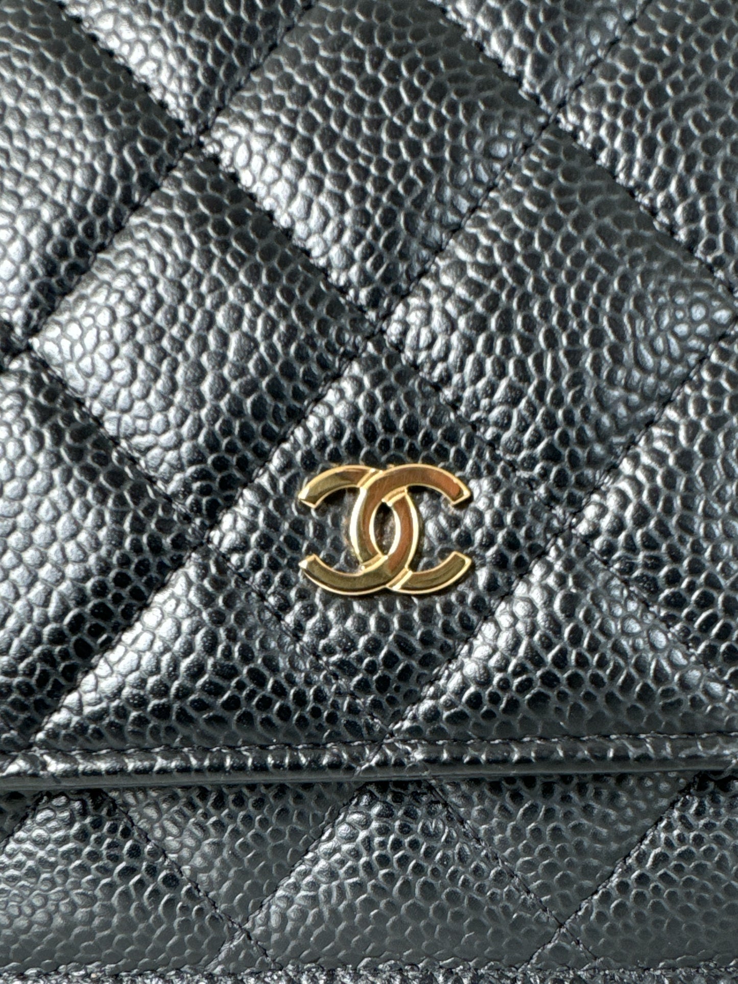 Chanel Classic Wallet On Chain Black Caviar Gold Hardware