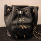 Chanel Drawstring Bucket Black Caviar Gold Hardware