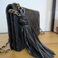 Chanel Lambskin Quilted Double Stitch Tassel Wallet On Chain Black Gold Hardware