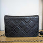 Chanel Lambskin Quilted Double Stitch Tassel Wallet On Chain Black Gold Hardware