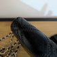Chanel Lambskin Quilted Double Stitch Tassel Wallet On Chain Black Gold Hardware