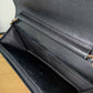 Chanel Lambskin Quilted Double Stitch Tassel Wallet On Chain Black Gold Hardware