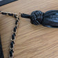 Chanel Lambskin Quilted Double Stitch Tassel Wallet On Chain Black Gold Hardware
