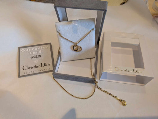 2205710-143049 Christian Dior CD Necklace Gold Hardware comes with case and the guarantee card