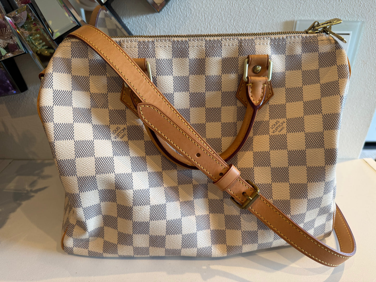 2205710-142108 Louis Vuitton Speedy 30 Bandouliere Abene Azur (DU3163)