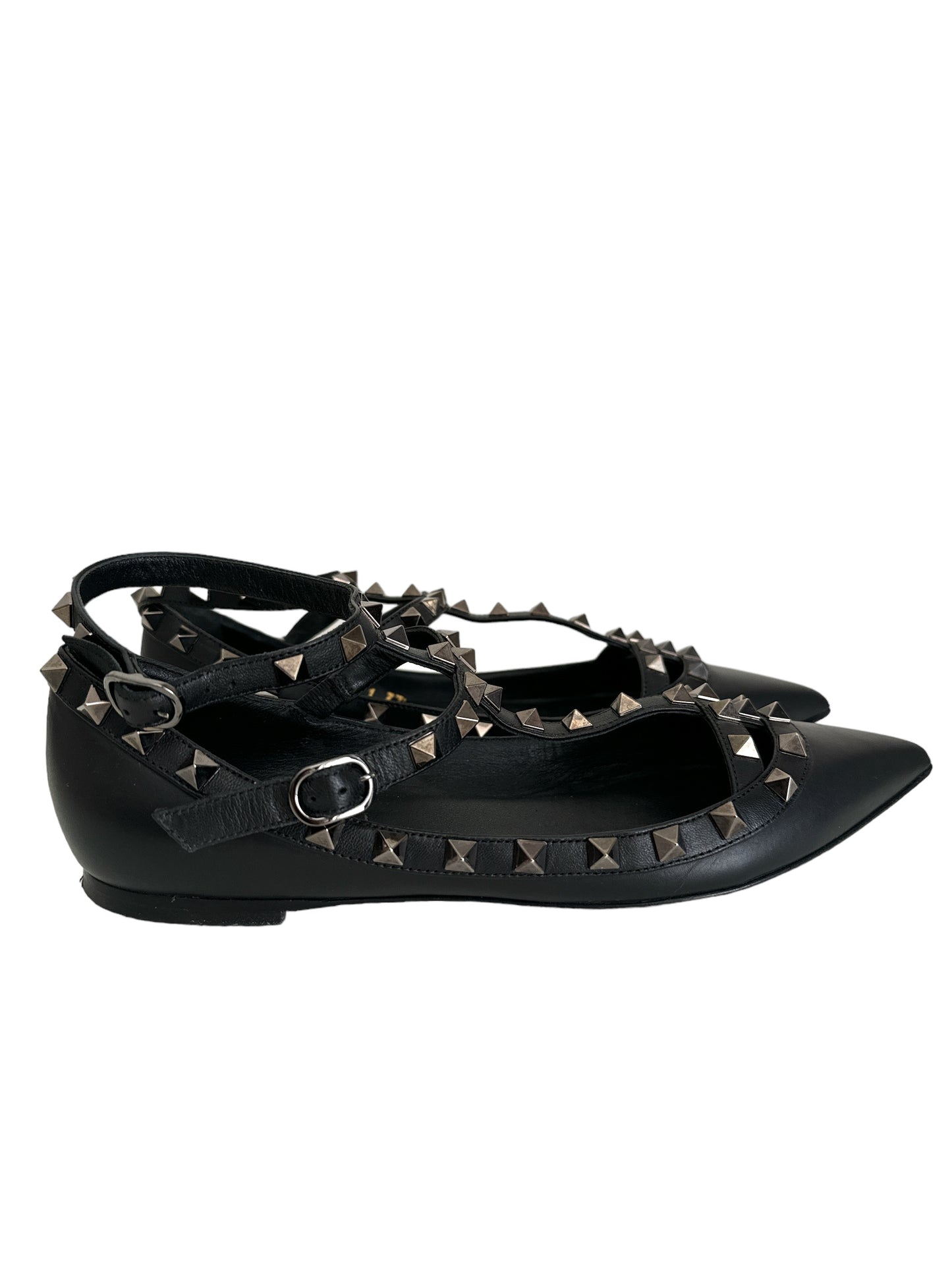 Valentino Garavani Rockstud Ballerina Black Size 37.5