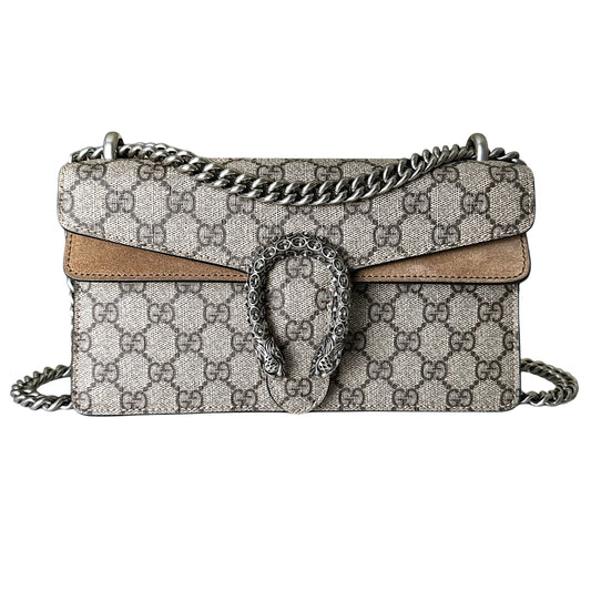 Gucci Dionysus Small Shoulder Bag GG Supreme Beige