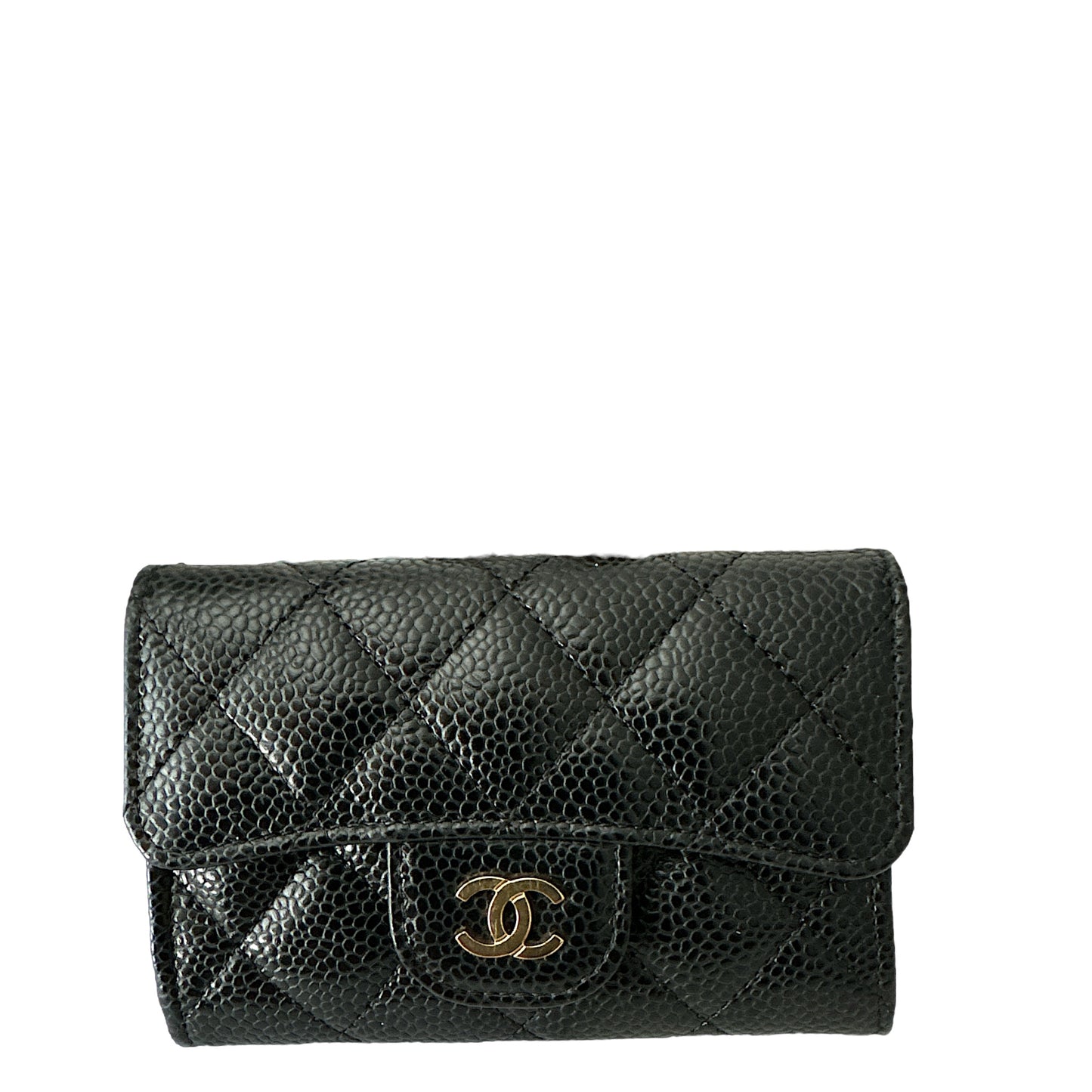 Chanel Classic card Holder Black Caviar Gold Hardware