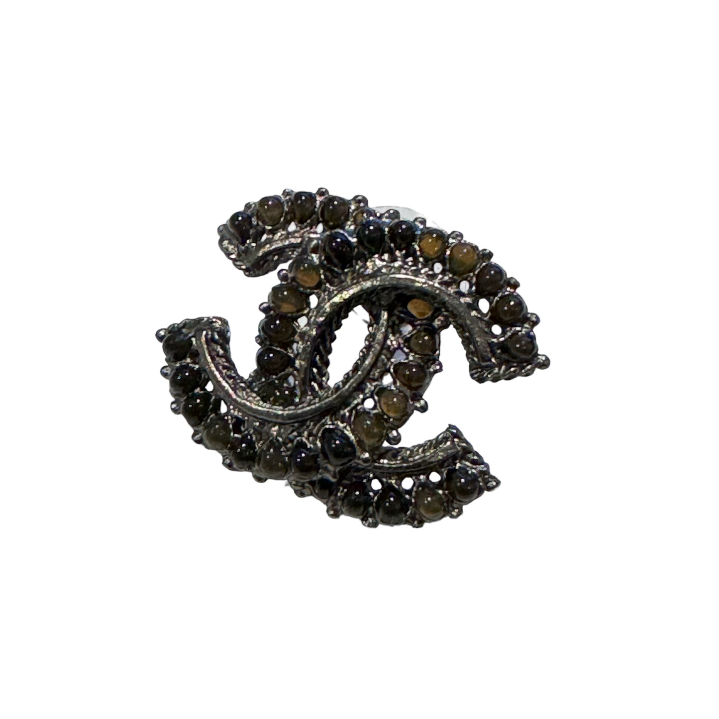 Chanel Earrings CC Black Rhinestone Fashion Jewelry