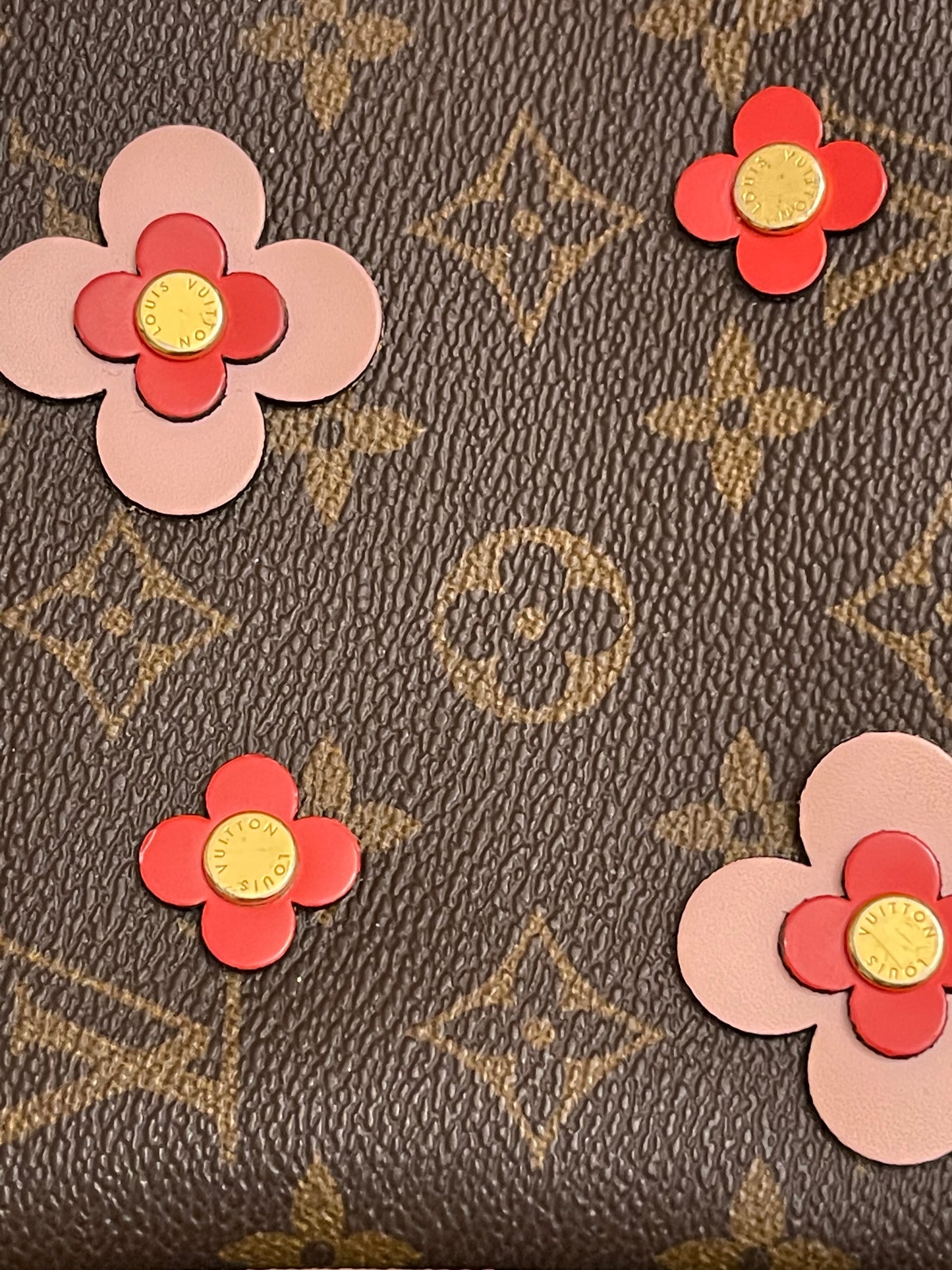 Louis Vuitton Double Zip Pochette Limited Edition Blooming Flowers Monogram Canvas